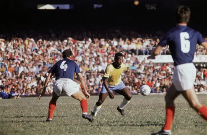 Framed Print : Pele Kicking a Soccer Ball Framed Print : Pele Kicking a Soccer Ball