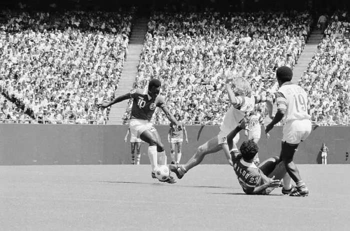 Framed Print : Pele and Rodney Marsh in Talented Soccer Action Framed Print : Pele and Rodney Marsh in Talented Soccer Action