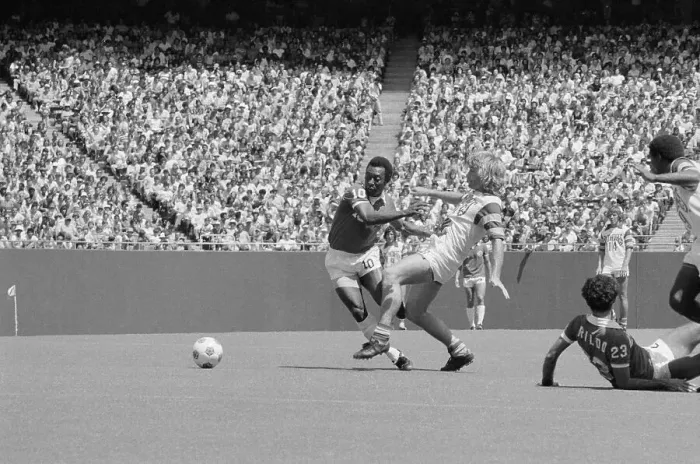 Framed Print : Pele and Rodney Marsh in Talented Soccer Action Framed Print : Pele and Rodney Marsh in Talented Soccer Action