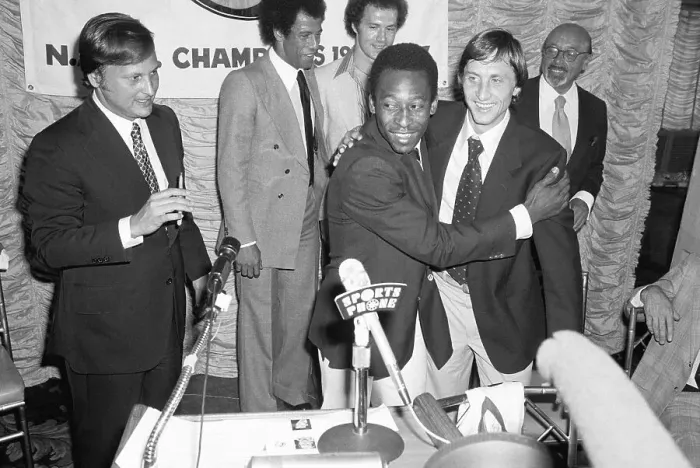 Framed Print : Pele And World Cup Team Captain Hug Framed Print : Pele And World Cup Team Captain Hug