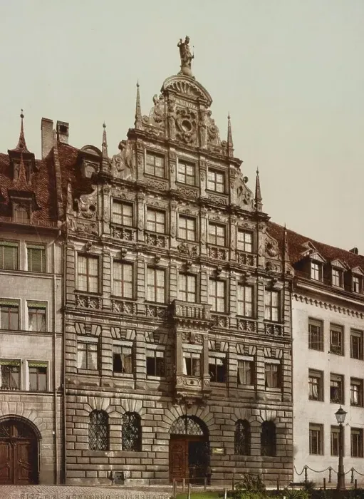 Framed Print : The Peller House, Mayer's Peller House, in Nuremberg, Bavaria, c. 1890, Germany, Historic, digitally restored reproduction from a 19th century original Framed Print : The Peller House, Mayer's Peller House, in Nuremberg, Bavaria, c. 1890, Germany, Historic, digitally restored reproduction from a 19th century original