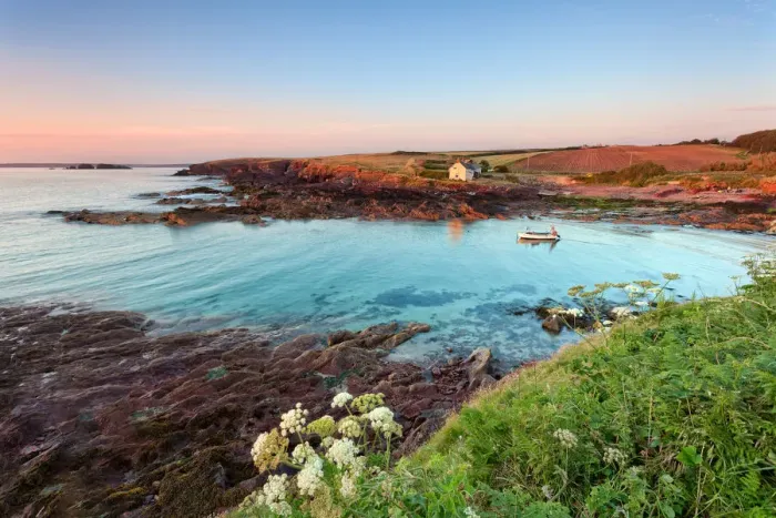 Framed Print : Pembrokeshire coast at sunset Framed Print : Pembrokeshire coast at sunset
