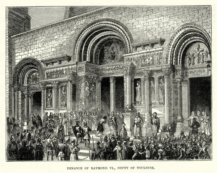 Framed Print : Penance of Raymond VI, Count of Toulouse Framed Print : Penance of Raymond VI, Count of Toulouse