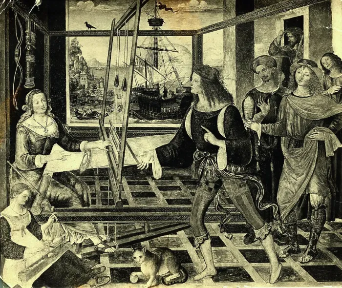 Framed Print : Penelope at Her Loom