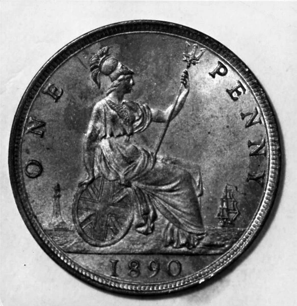 One Penny. 1890: The One Penny piece depicting Britannia