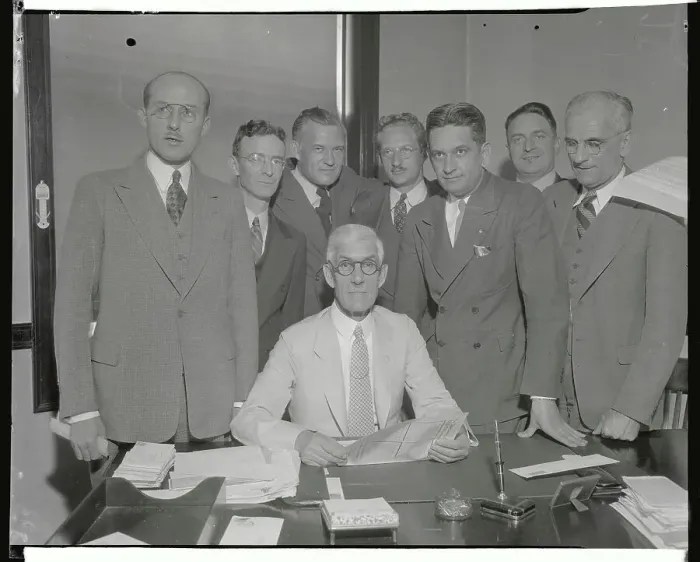 Framed Print : Pension Meeting Attended by Francis E. Townsend and Colleagues Framed Print : Pension Meeting Attended by Francis E. Townsend and Colleagues