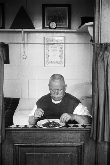 Framed Print : Pensioner Eating