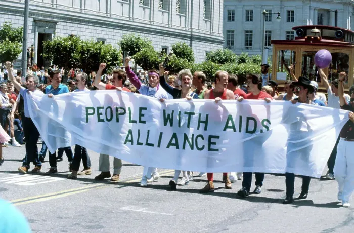 Framed Print : People with Aids Alliance Marching in Parade Framed Print : People with Aids Alliance Marching in Parade