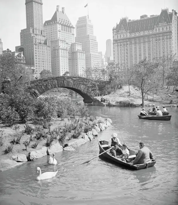 Framed Print : People Boating in Central Park