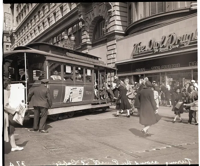 Framed Print : People Around Cable Car on Turntable