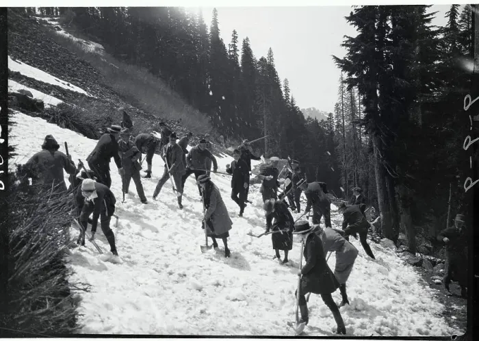 Framed Print : People Clearing Roads Framed Print : People Clearing Roads