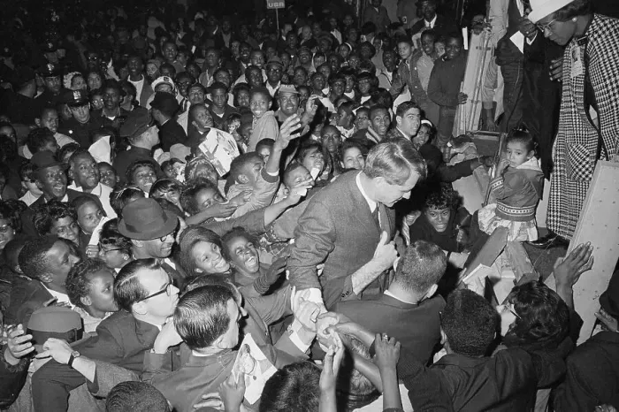 Framed Print : People Crowding Around Robert Kennedy Framed Print : People Crowding Around Robert Kennedy