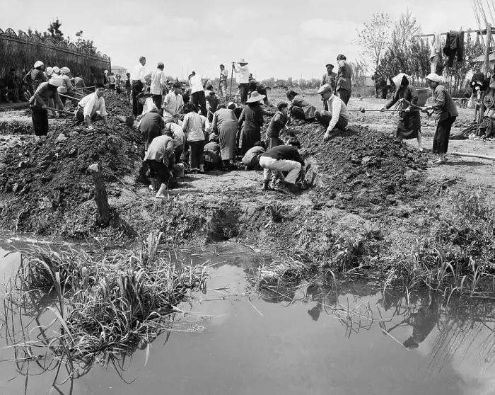 Framed Print : People Dig Trenches In Preparing For War Framed Print : People Dig Trenches In Preparing For War