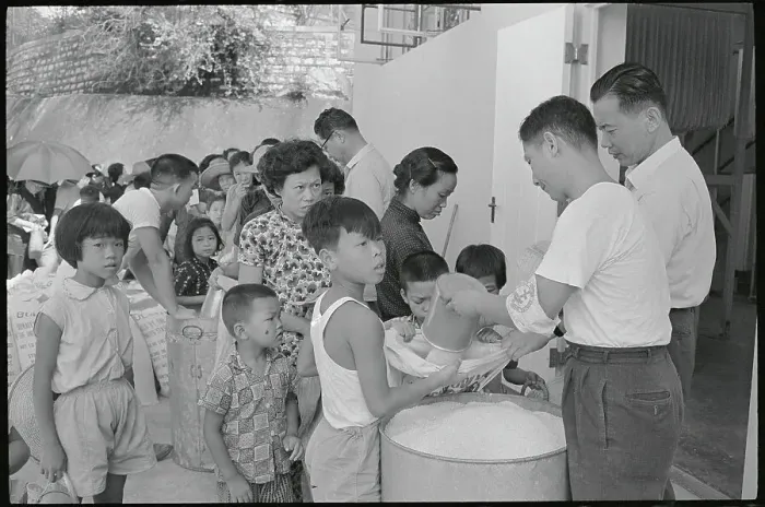 Framed Print : People Distributing Food Framed Print : People Distributing Food
