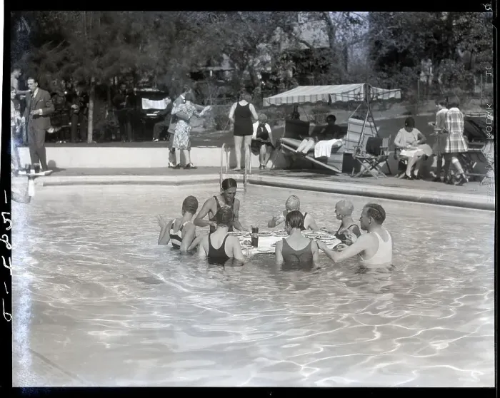Framed Print : People Eating In Swimming Pool Framed Print : People Eating In Swimming Pool