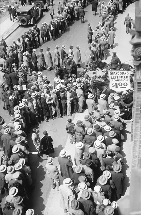 Framed Print : People at Ebbets Field for Game Framed Print : People at Ebbets Field for Game