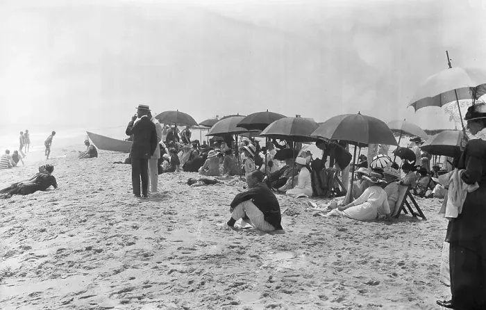 Framed Print : People Enjoying Beach Framed Print : People Enjoying Beach