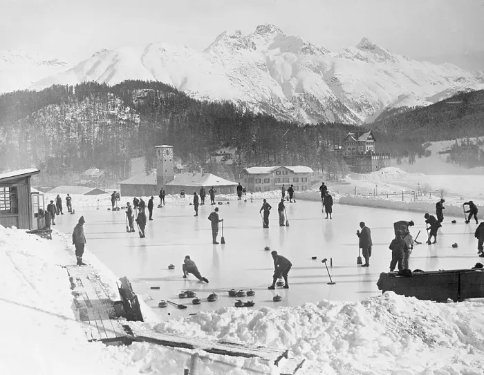 Framed Print : People Enjoying Curling Rink Framed Print : People Enjoying Curling Rink