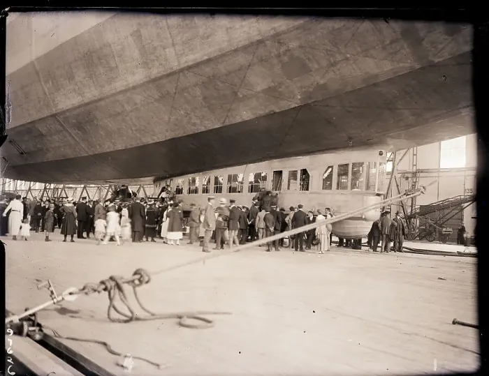 Framed Print : People Entering Zeppelin Hangar Framed Print : People Entering Zeppelin Hangar