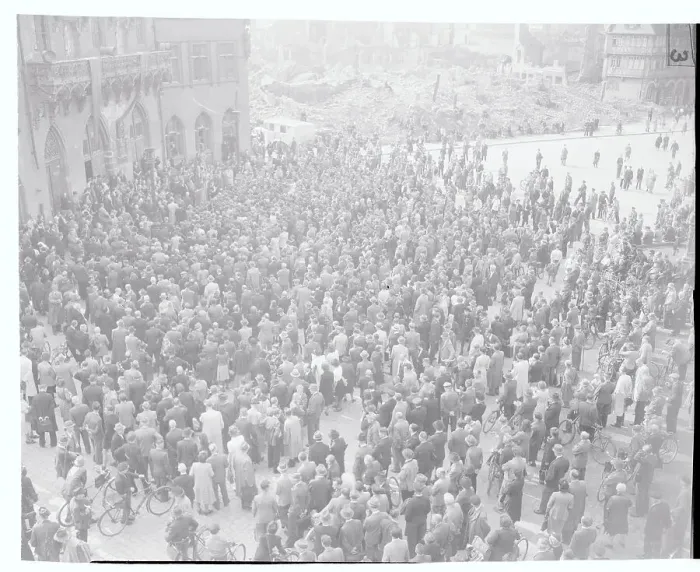 Framed Print : People Gathering to Hear Willi Knothe Framed Print : People Gathering to Hear Willi Knothe
