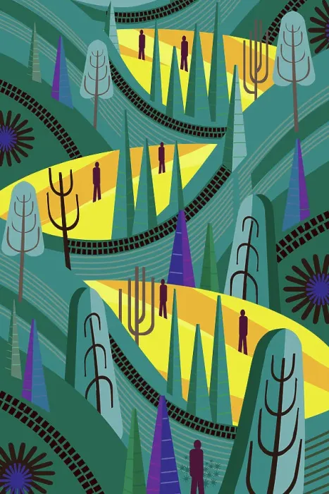 Framed Print : People hiking up Mountain Abstract Illustration Framed Print : People hiking up Mountain Abstract Illustration