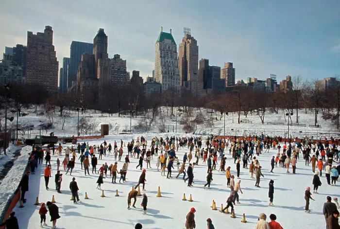 Framed Print : People Ice Skating in Central Park Framed Print : People Ice Skating in Central Park