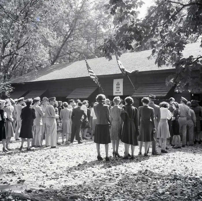 Framed Print : People On Line For Lunch Framed Print : People On Line For Lunch