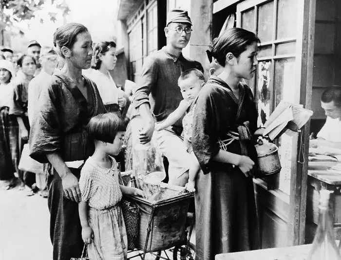 Framed Print : People Lining Up For Food Rations Framed Print : People Lining Up For Food Rations