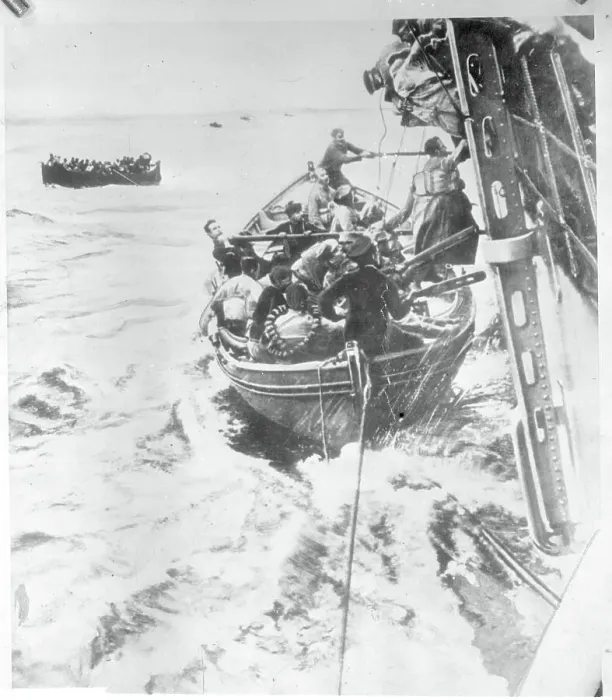 Framed Print : People Being Loaded into Lifeboats Framed Print : People Being Loaded into Lifeboats