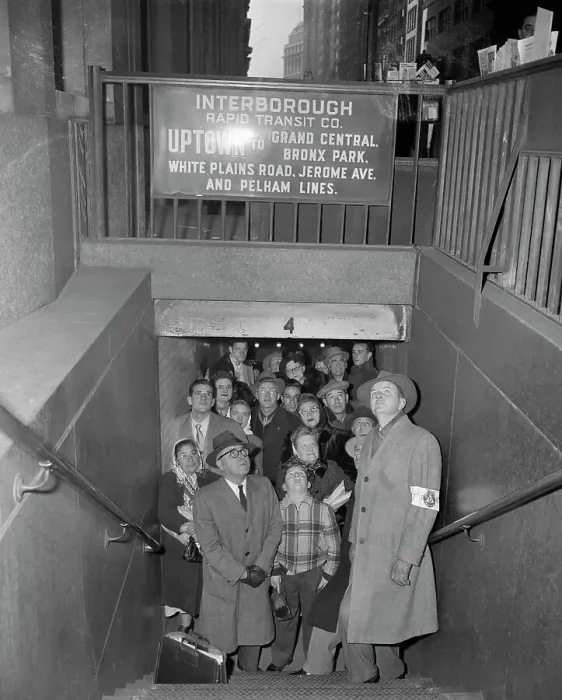 Framed Print : People Looking Up From Subway Entrance Framed Print : People Looking Up From Subway Entrance