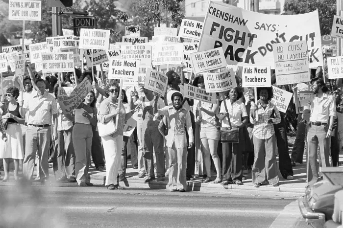 Framed Print : People March Protesting School Cuts Framed Print : People March Protesting School Cuts
