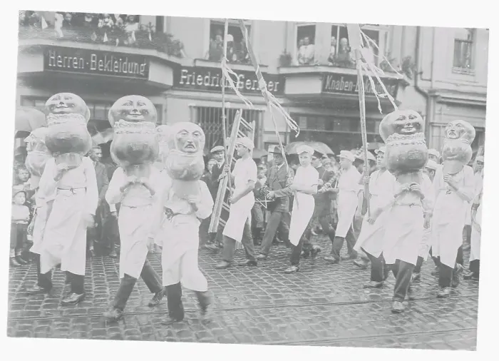 Framed Print : People Marching in Humorous Parade Framed Print : People Marching in Humorous Parade