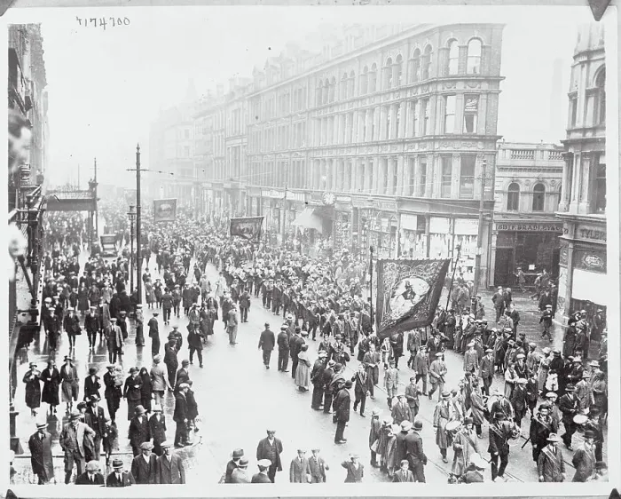 Framed Print : People Marching in a Parade