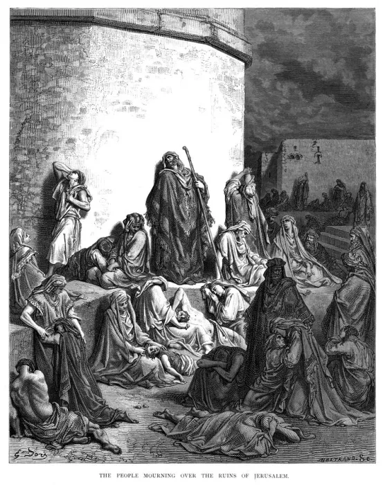 Framed Print : People mourning over the ruins of Jerusalem 1870 Framed Print : People mourning over the ruins of Jerusalem 1870