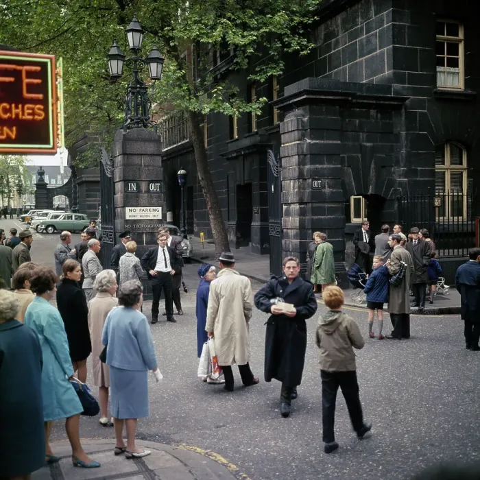 Framed Print : People Outside Canon Row Police Station