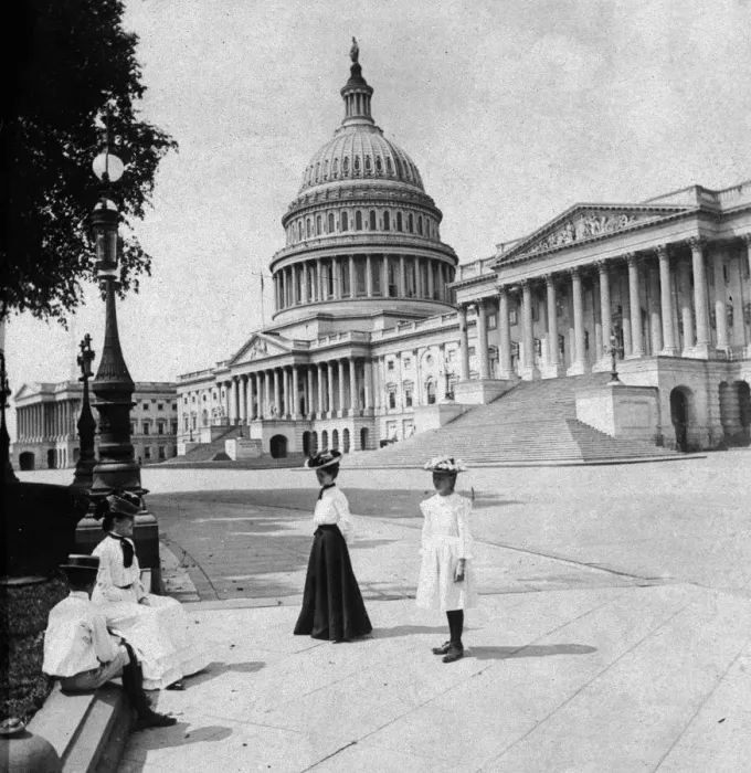 Framed Print : People Outside US Capitol Building Framed Print : People Outside US Capitol Building