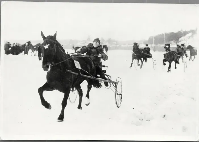 Framed Print : People Partaking in Winter Racing Framed Print : People Partaking in Winter Racing
