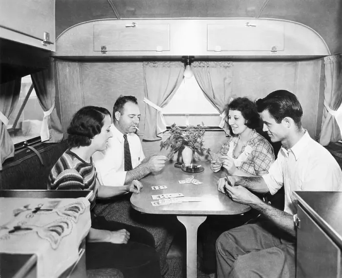 Framed Print : People Playing Cards In Trailer Framed Print : People Playing Cards In Trailer