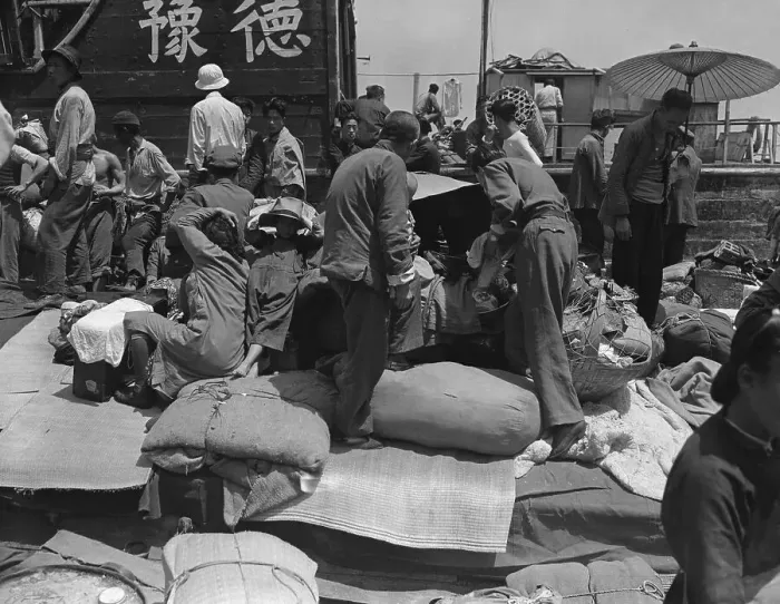 Framed Print : People Preparing to Leave the City of Shanghai Framed Print : People Preparing to Leave the City of Shanghai