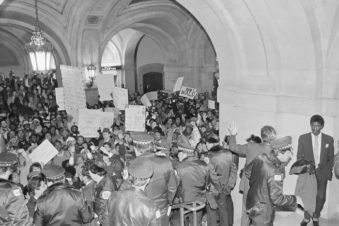 Framed Print : People Protesting at City Hall Framed Print : People Protesting at City Hall