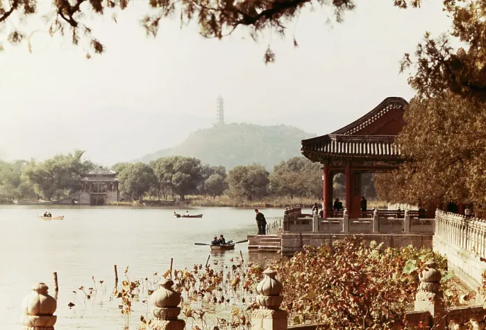 Framed Print : People Relaxing at the Summer Palace