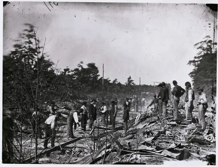 Framed Print : People Repairing Railroad Framed Print : People Repairing Railroad