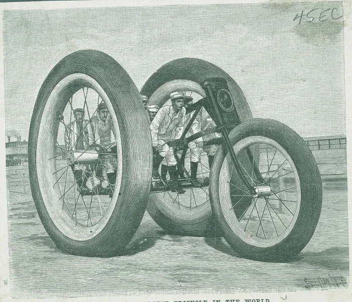 Framed Print : People Riding Largest Tricycle Framed Print : People Riding Largest Tricycle