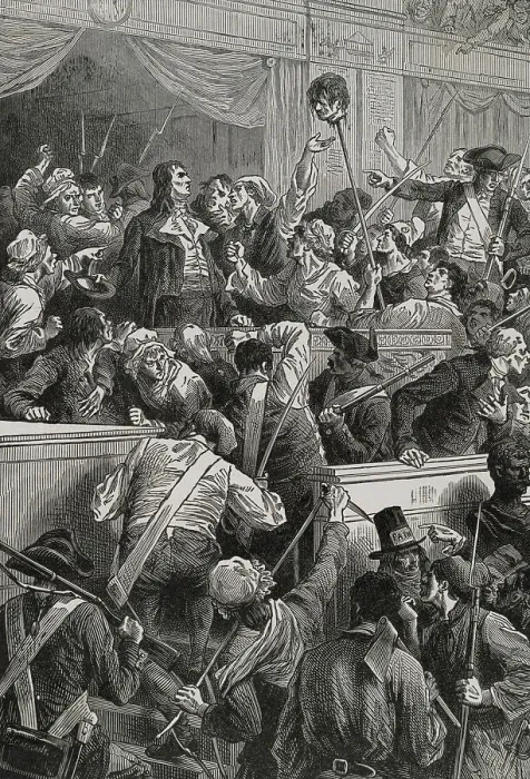 Framed Print : People Rioting in Convention Hall Framed Print : People Rioting in Convention Hall