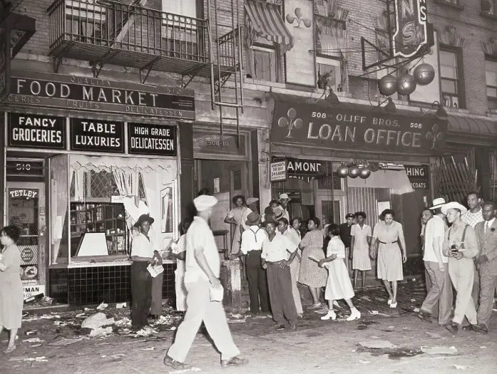 Framed Print : People Rioting in the Street