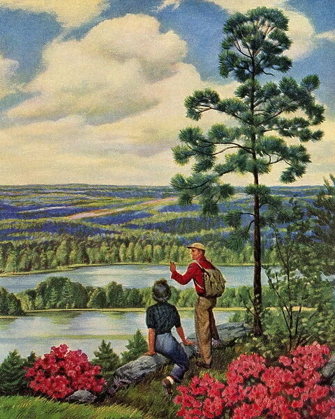 Two People at a Scenic Overlook