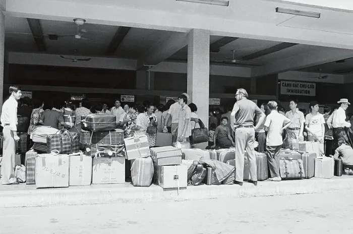 Framed Print : People Scurrying Around at Saigon Airport