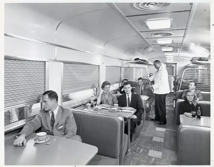 Framed Print : People Seated in Dining Car of Train Framed Print : People Seated in Dining Car of Train
