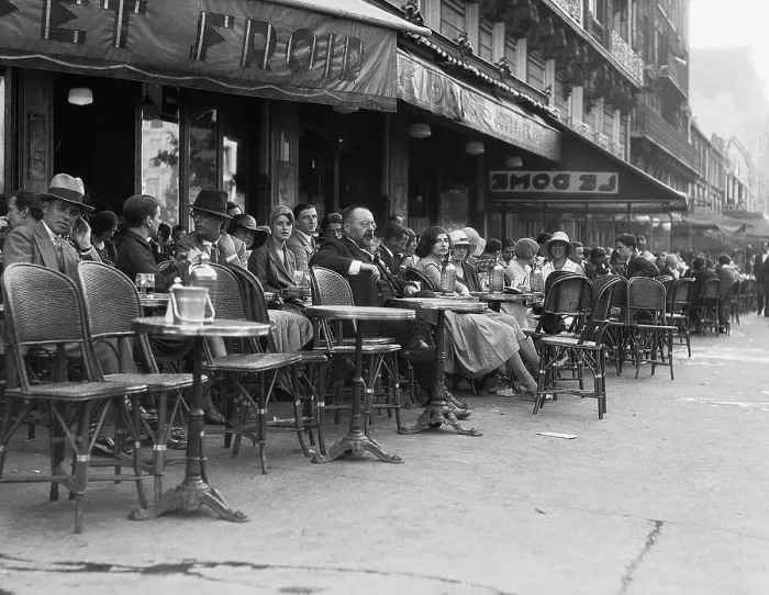 Framed Print : People Seated Outside at Cafe Framed Print : People Seated Outside at Cafe