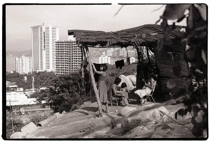 Framed Print : People Under Shelter near Hotel Framed Print : People Under Shelter near Hotel